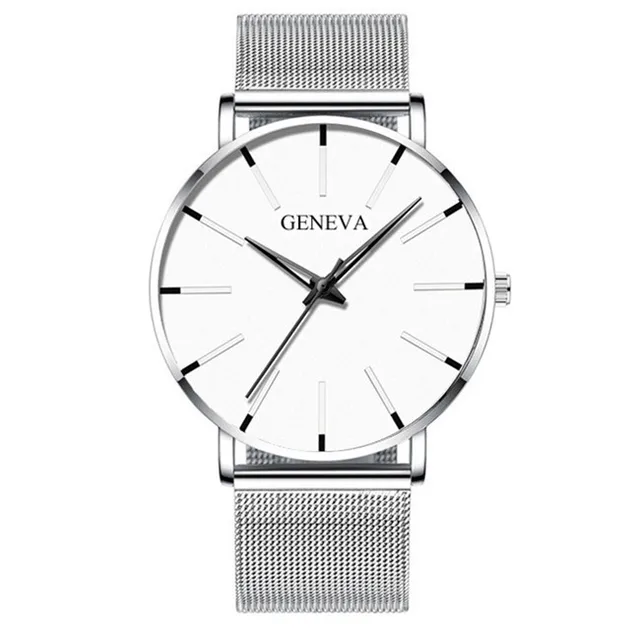 Exquisite Watches 2022 Male Elegant Ultra Thin Stainless Steel Business Quartz New Wristwatch Fashion Black Casual Watch For Men Mesh Silver White