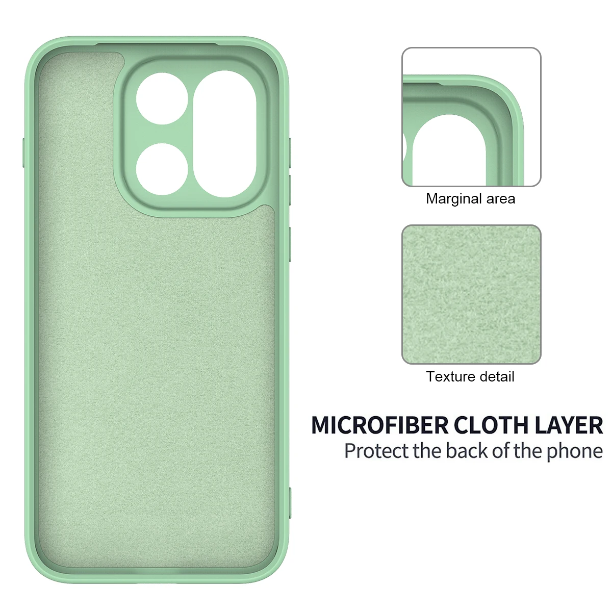 Smooth Silicone Case with Soft Skin-Like Texture and Microfiber Lining
