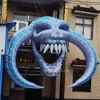 Outdoor Horned Inflatable Skull Arch Giant Airblown Hell Skull Skeleton Head Entrance Archway For Halloween Party Decoration 3