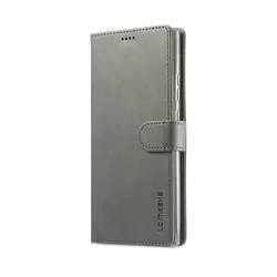 Luxurious Leather Wallet Flip Cover for Smartphones - Premium Protection and Style (GRAY)