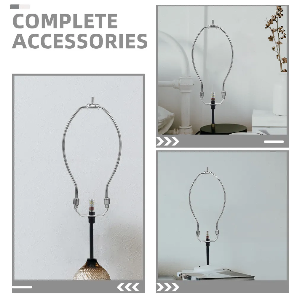 2Pcs 램프 하프 브래킷 범용 크롬 전기 도금 조절 가능한 높이 혼 프레임 갓 홀더 지원 램프 쉐이드 어댑터