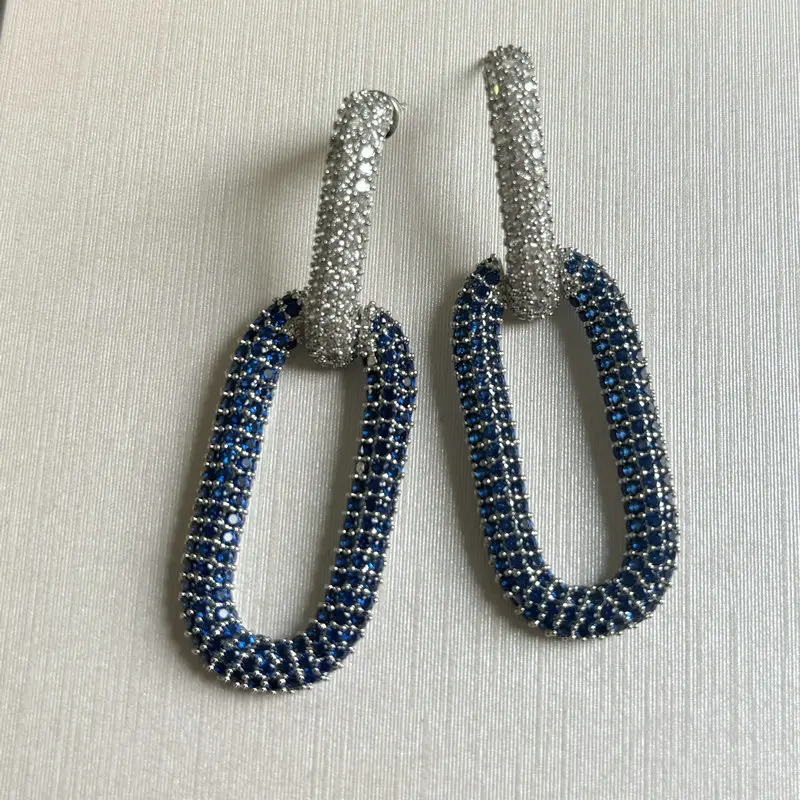 

Bilincolor Cubic Zirconia Blue Earring for Women