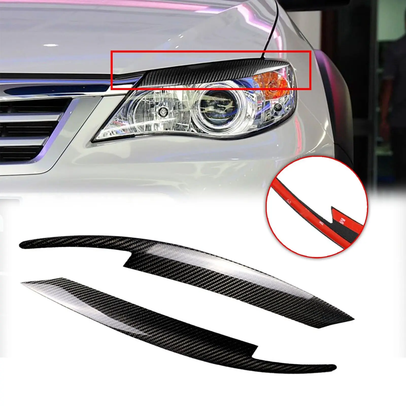 

Carbon Fiber Car Headlight Eyebrow Headlamp Eyelids Trim Cover For Subaru Impreza WRX 10th 2008-2011 Auto Styling Accessories