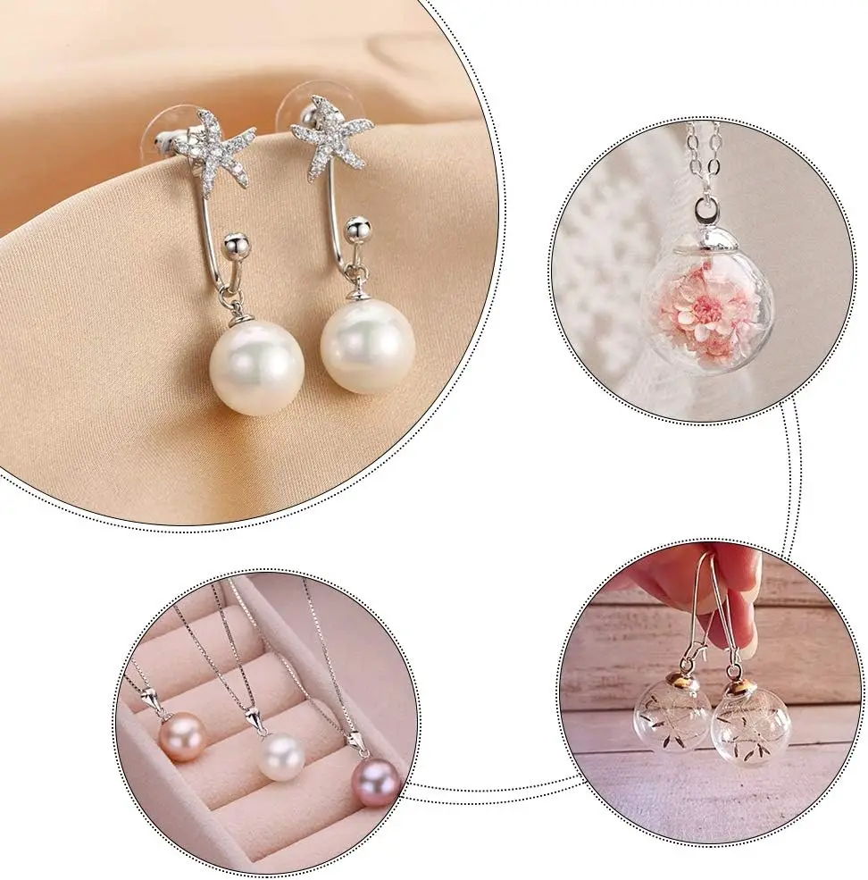 20 Stück Edelstahl Schrauben augen Kaution oben gebohrte Perlen End kappen Anhänger Anschlüsse für DIY Halskette Schmuck Zubehör – Detail 6
