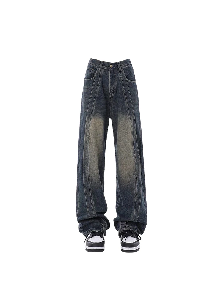

Женские мешковатые джинсы, винтажные голубые джинсовые брюки Y2k в стиле Харадзюку 90-х годов, ковбойские брюки с высокой талией и широкими штанинами, одежда 1920-х годов, 2023