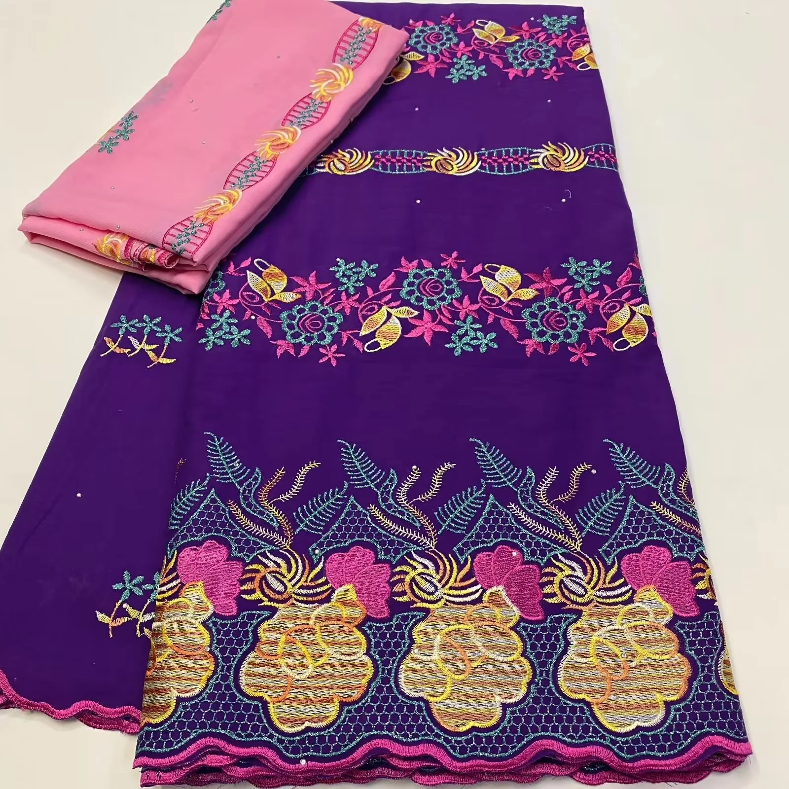 

New Arrivals Cheap 5+2 Multicolor Swiss Voile Lace in Switzerland 100% Cotton Fabric African Swiss Voile Lace High Quality Dress