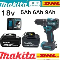 Genuine 18V 5/6/9Ah makita Battery for rechargeable large capacity Power Tools Replacement Li-Ion Battery+charger+electric drill