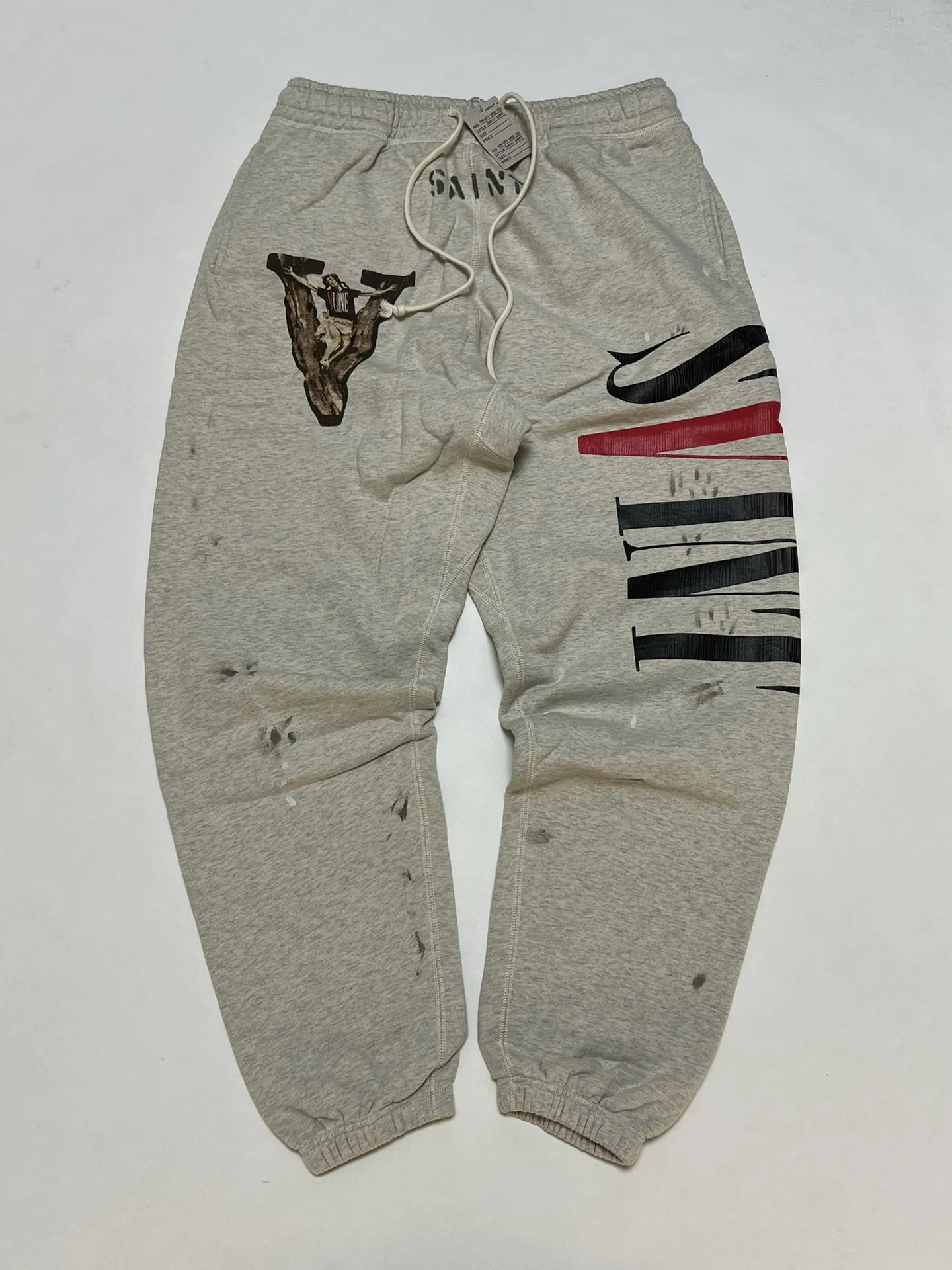 

22SS Saint Fall Winter Men's Vintage Oversize Jogger High Street Hip Hop Graffiti Washed Bathroom Pants