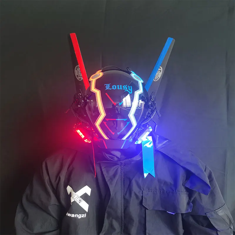 Maschera Cyberpunk LED Moda Cool Fantascienza Maschera Meccanica Halloween  Costume Maschera Music Festival Party Regali Per Adulti