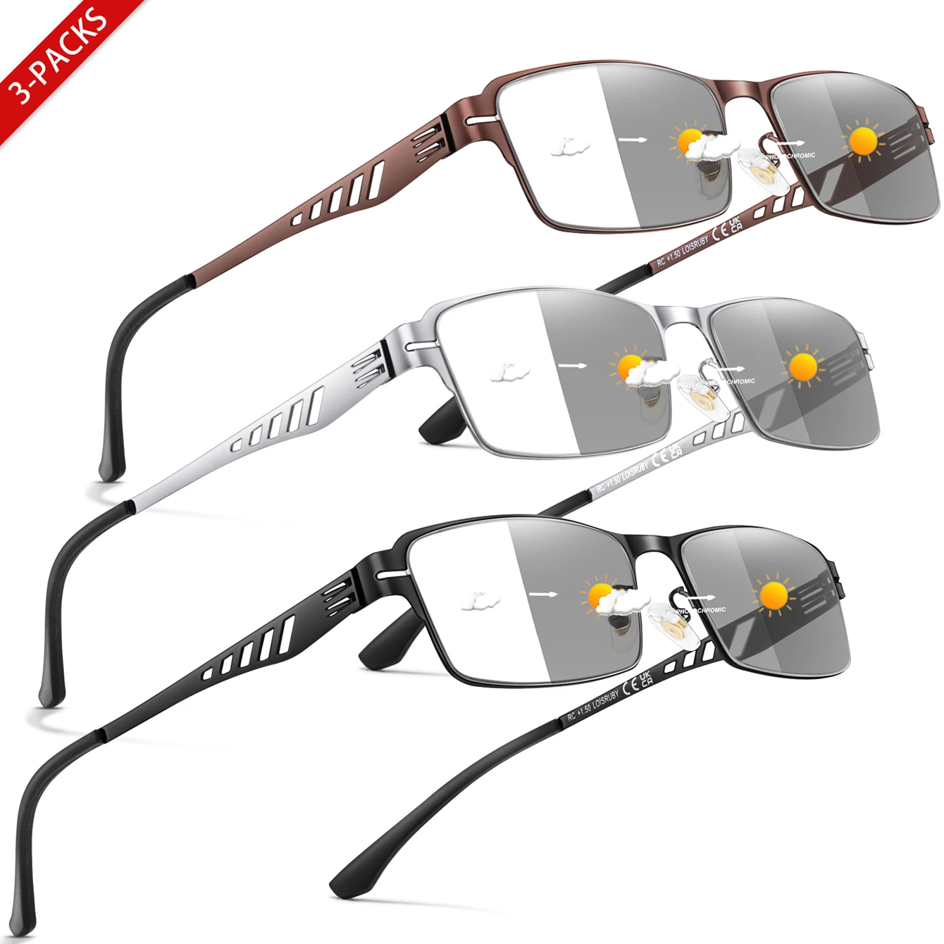 Zurik Rectangular Metal-Frame Glasses Eyewear for Daily Use