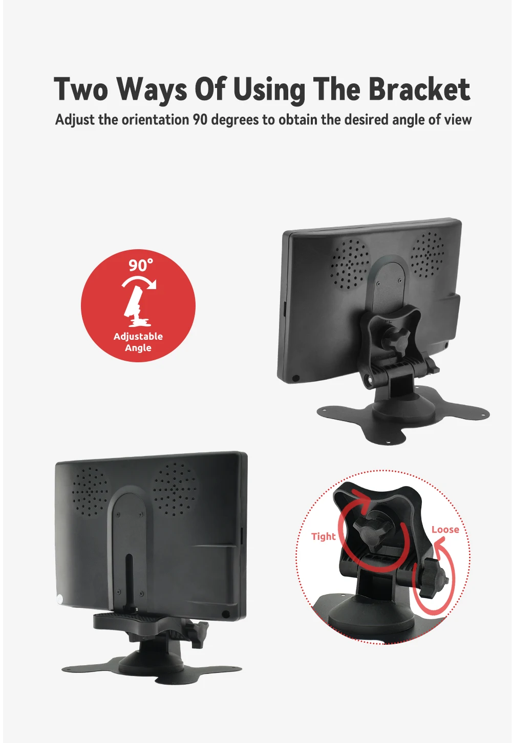 MJDOUD 7" 12-24V LKW-Rückfahrkamera-Monitor-Set für Auto/Anhänger, Parkplatz, IR-Nachtsicht, wasserdichte Rückfahrkamera mit Bildschirm – Detail 7