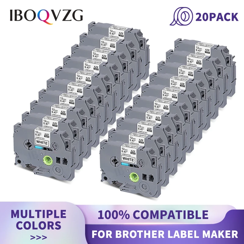 

IBOQVZG 20 шт. 231 лента Белая совместимая с Brother этикетка лента tze231 631 221 241 131 Ptouch этикеток PTH110 PTD210 P710BT