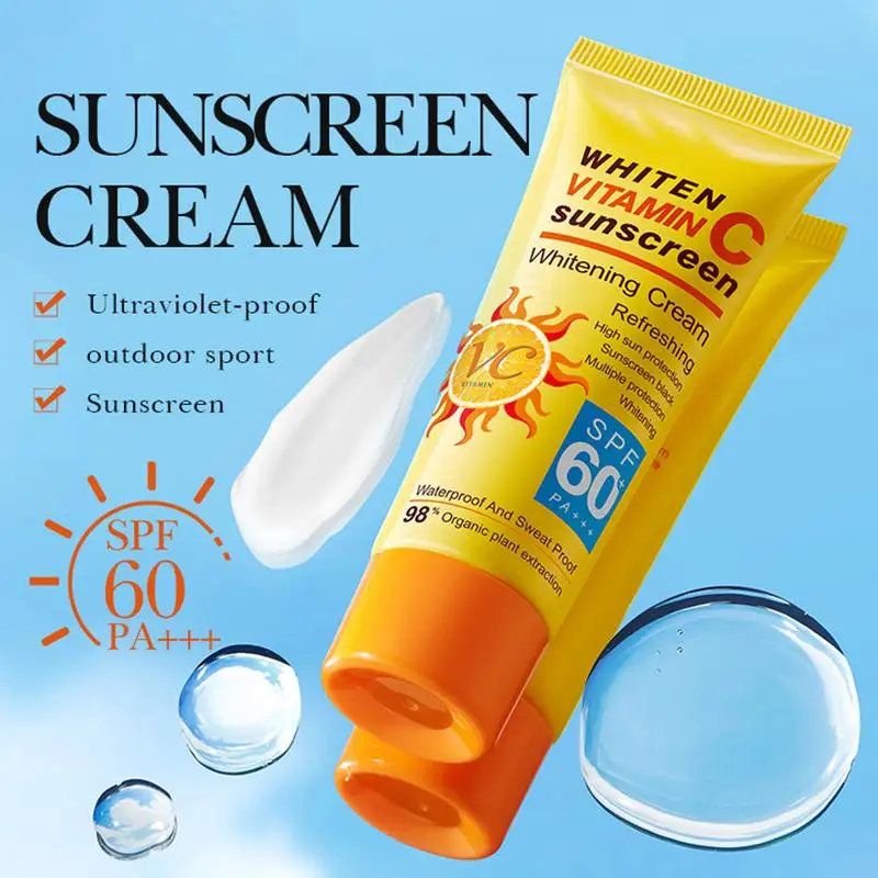 Sun Cream 40g Sunscreen For Face And Body Fast-Absorbing Sun Screen Lotion UVA/UVB Sun Protection With Broad Spectrum SPF60 PA_voghion.com