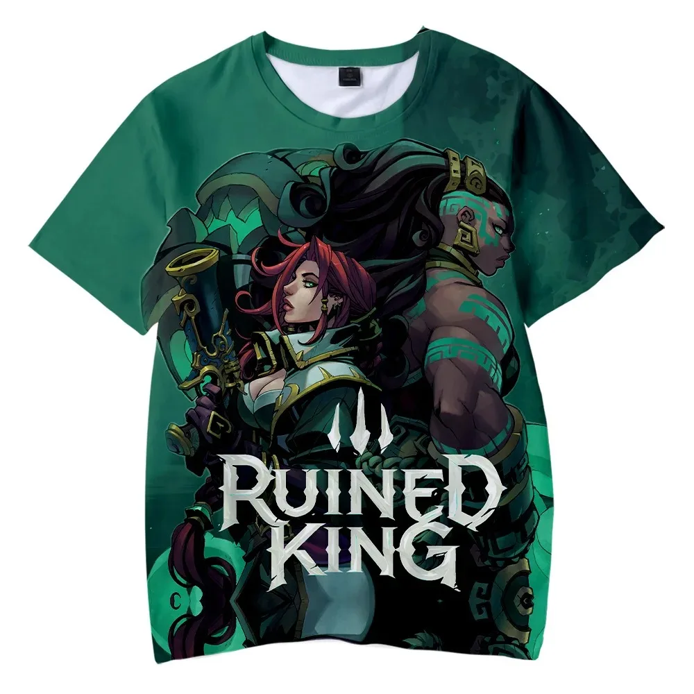 Arruinada rei tshirt unissex o-pescoço feminino camisa masculina verão manga curta harajuku streetwear lol jogo 3d kawaii 2024