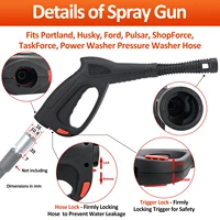 High Pressure Water Gun with Variable Jet Wand Compatible with Portland Husky Ford Pulsar ShopForce Taskforce Powerwasher 2