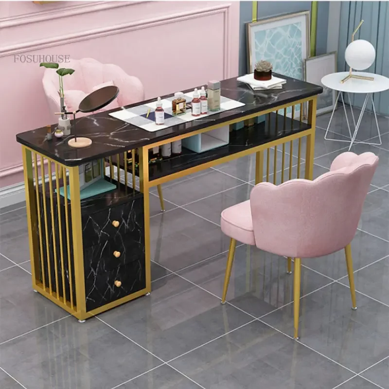 Nail table Nordic minimalist ins salon furniture nail tables luxury single professional manicure table beauty salon fashion nail table B