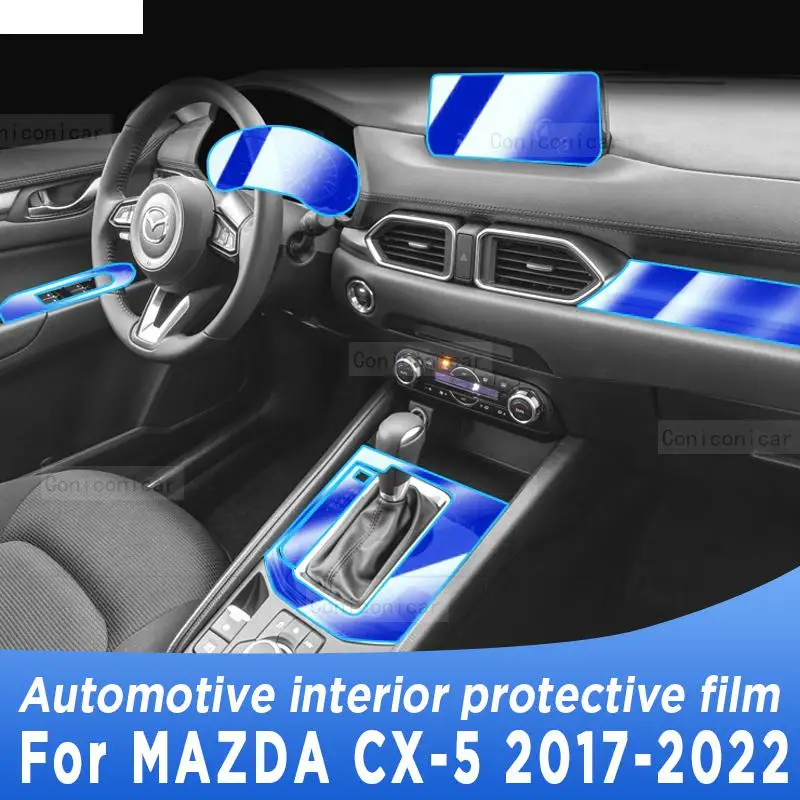 

For MAZDA CX-5 CX5 2017-2022 Car Interior Center Console GearBox Panel Navigation Transparent TPU Protective Film Anti-scratc