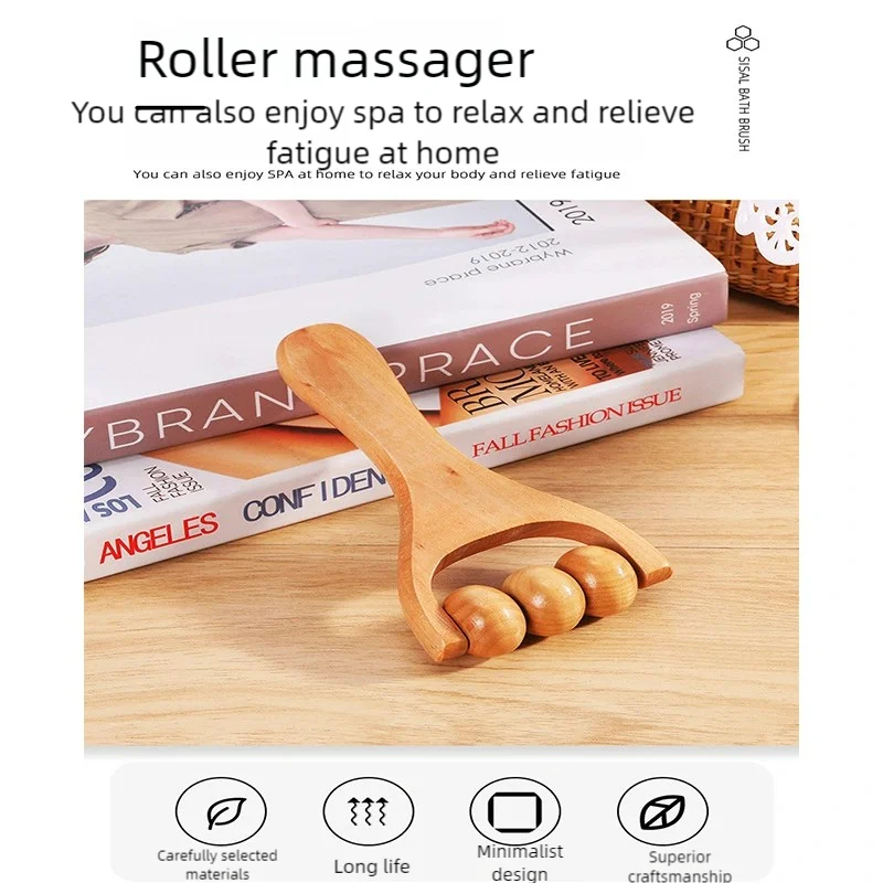 Face Massage Wood Massager Foot Massage Hand Push Roller Slingshot Shoulder Neck Waist Head Body Massage Tool