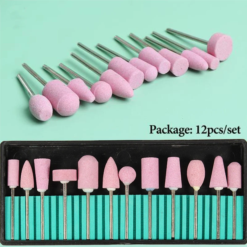 12Pcs Nail Drill Bits quartz stone Head Replacement  For Pedicure Electric Manicure device Accessories Mill File NAD040 5