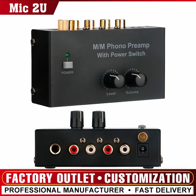 Preamplificador Phono ultracompacto con interfaces Trs Rca de 1/4 pulgadas  (enchufe de la ue)