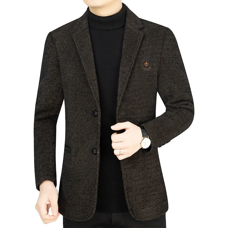 Lanceyy Blazer Hombres Hombre Velvet Style Formal Un Botón Simple Estilo Bolsillo Blazer Y Traje
