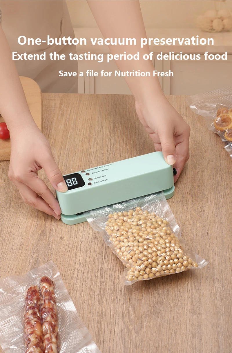 Description Picture 4 of itemMini Wireless Vacuum Sealer Household Vacuum Food Bag Rechargeable Laminator Kitchen Packaging Machine