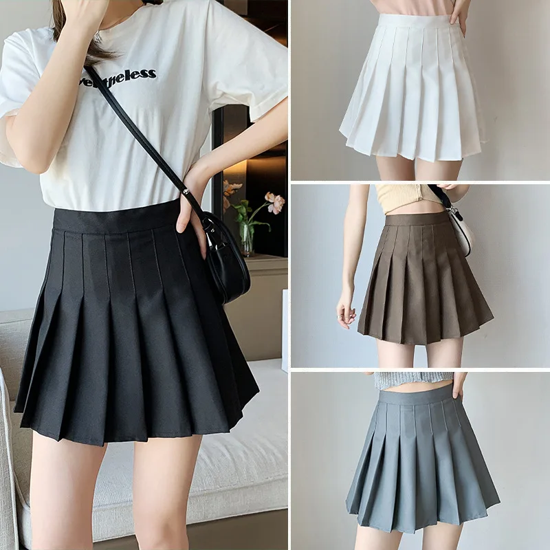 Women Mini Skirts Female Spring Summer Korean Pleated