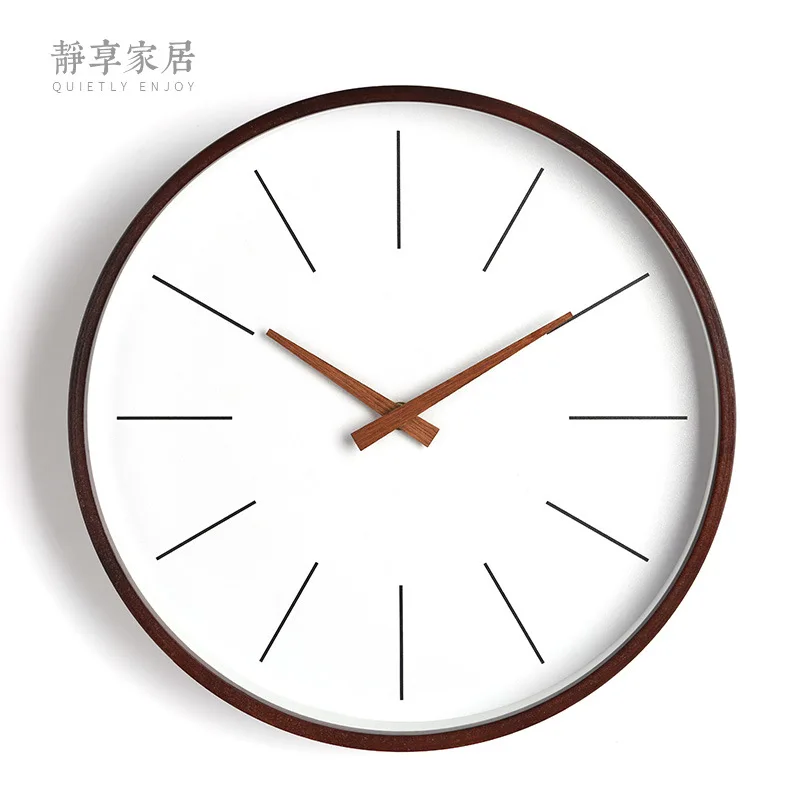 Large Soild Wood Wall Clock Silent Wall Watches C  
