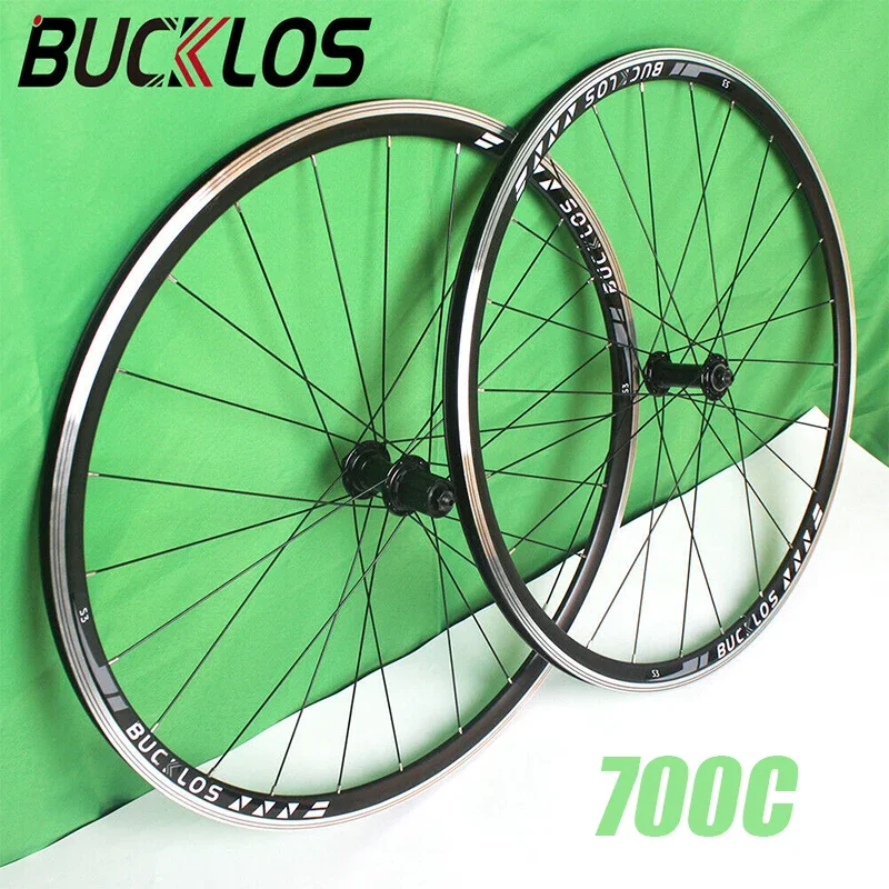 

BUCKLOS 700C Bicycle Wheelset Aluminum Alloy Road Bike Wheelset 700c Ultralight Front Rear Bike Wheel with V Brake Bicycle Part