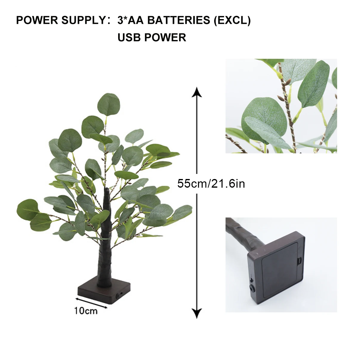 Eucalyptus Birch Tree Lights, Fairy Lights USB and Battery Powered Desktop Decorative Lights Suitable Christmas Decoration