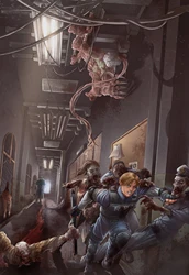 Cartoon Classic Adventure Canvas: Resident Evil Horror Action Wall Art - 40x60cm Unframed (5)
