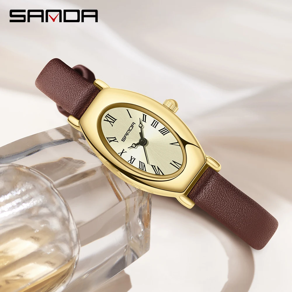 

Sanda 1123 New Arrival Elegant Design Roman Number Square Dial Waterproof Quartz Movement Business Women Analog Wrist Watch