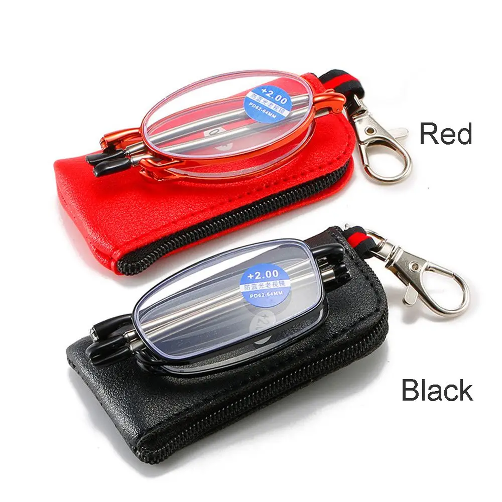Compact Folding Mini Reading Glasses with Keychain Case - Lightweight, Portable Readers