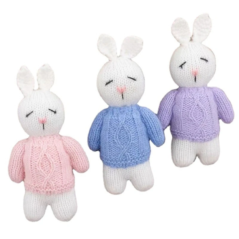 

Newborn Photography Props Baby Boys Girls Rabbit Knitted Rabbit Toy Baby Photography Props Baby Comfort