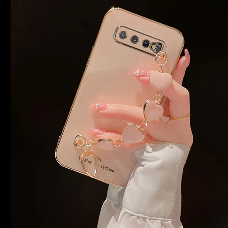 Nuova Custodia Per Bracciale Di Lusso Per Samsung S10 Custodia In Silicone Per Samsung Galaxy S10 Plus Custodia S10 Plus S20 S21 S22 Ultra Fe