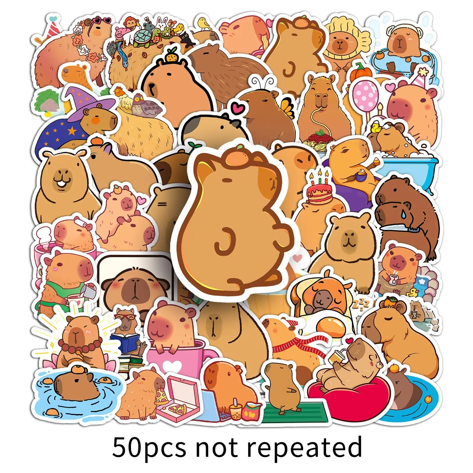 

24 pack/lot Kawaii Capybara Stickers Cute Scrapbooking DIY Diary Decorative Sealing Sticker Album Stick Label School Supply Gift