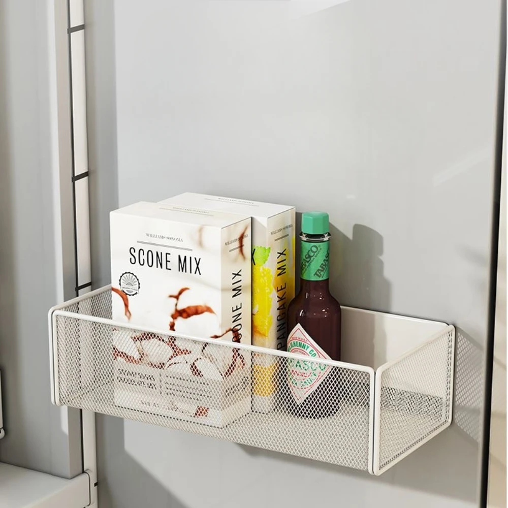 Magnetic Storage Rack Refrigerator Outer Magnet Hanging Organizer Home Portable No Punching Required Practical Storages Shelves