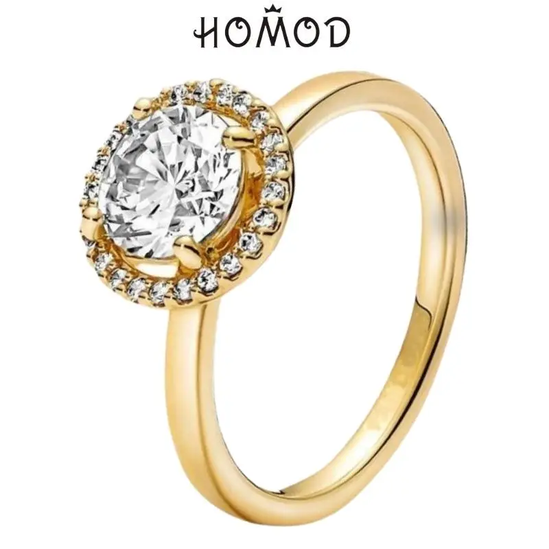 Heart Shape Zirconia Ring Fashion Wedding Jewelry for Woman Heart Female Ring Crystal Crown Brand Jewelry Gift Anillos