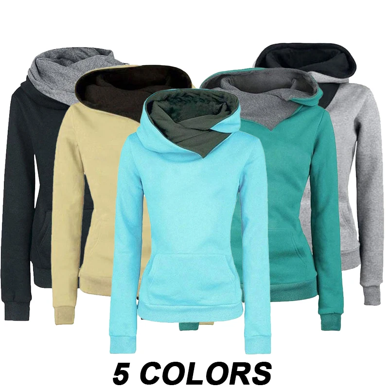 2023 Women's Long sleeved Pullover Hoodie Solid Color Two tone Hat Hoodie Long sleeved Hooded Sweatshirt Pullover street women s sweatshirt autumn long sleeved hoodie harajuku rainbow hoodie printed sweatshirt women