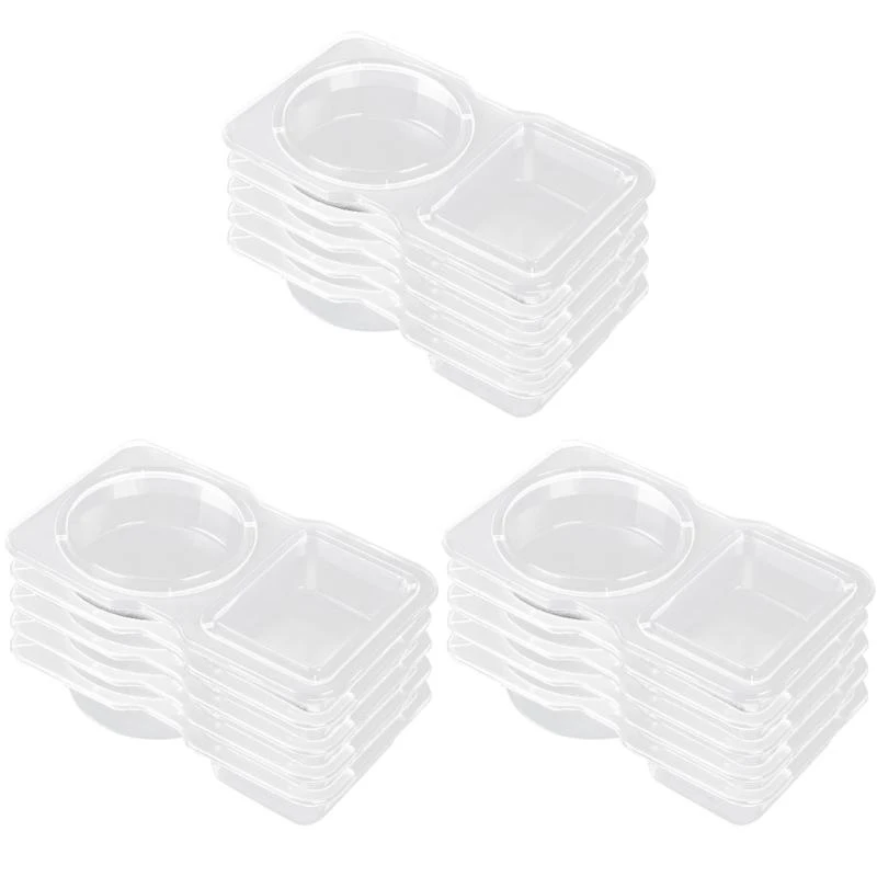 Double Compartment Condiment Container Snacks Storage Organizers for Travel Transparent Sauces Dressings Holders K2WE