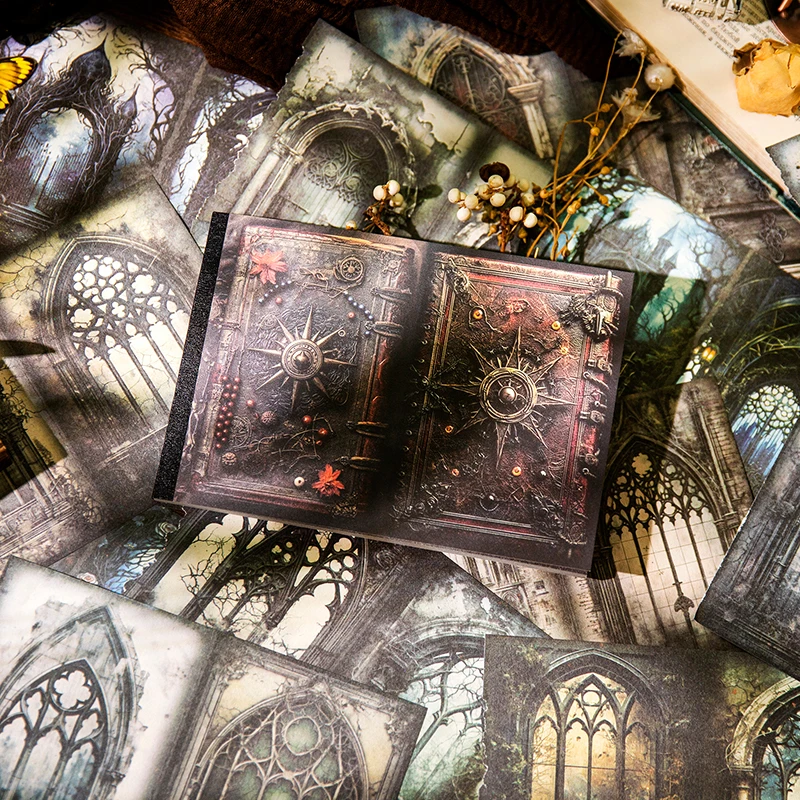 Yoofun 32pcs/lot Vintage Material Paper Dracula's Fairy Tales Decor Collage Paper DIY Scrapbooking Retro Background Paper 6