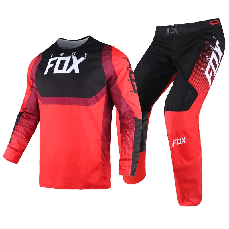 2021 Men's 360 Voke Motocross MX Racing Jersey Pant Combo Dirt Bike DH ATV UTV MTB Red Gear Set