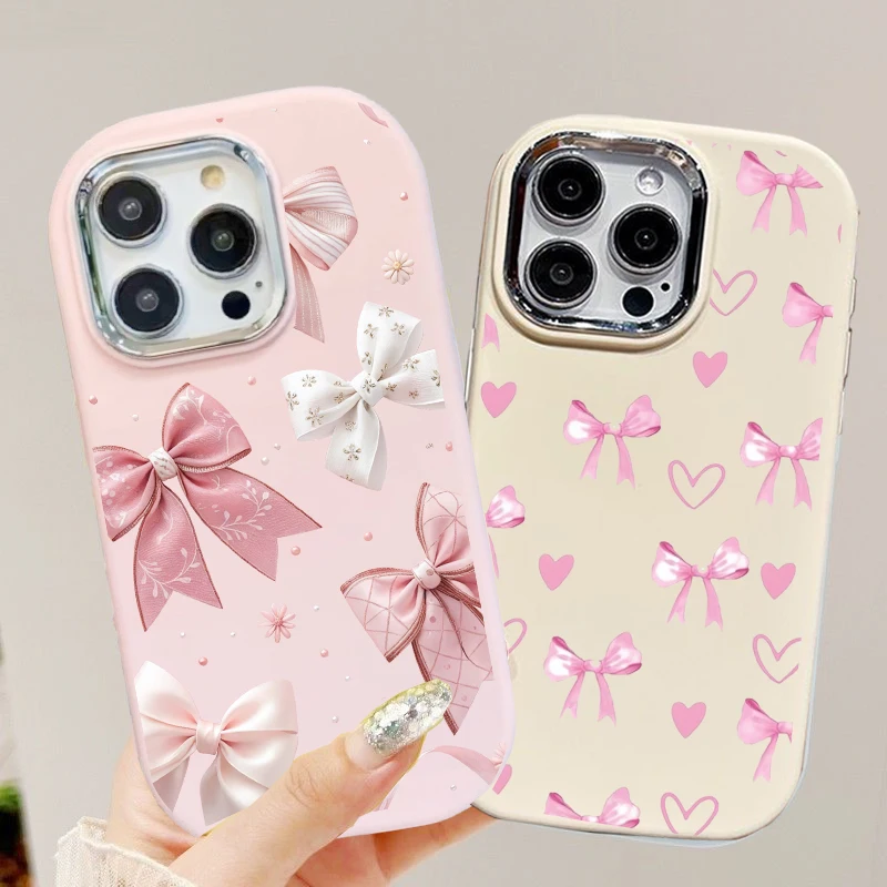 Trendy Pink Love Bow Phone Case Cover