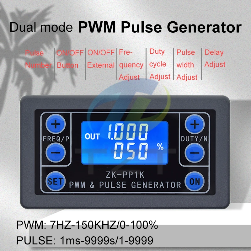 ZK-PP1K ȣ ߻   LCD PWM ޽ ļ Ƽ Ŭ   ߻, 1-ä 1Hz-150KHz PWM