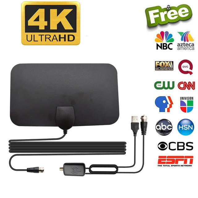 Antenne TV 4k 1080p Hdtv Antennes TV amplifiées numériques intérieures /  extérieures