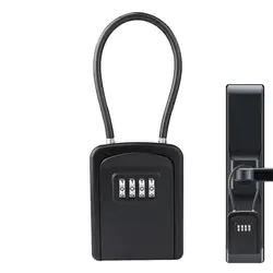 Lock Box For Keys Hangable Zinc Alloy Key Box With Removable Shackle Spare Key Organizer Security Resettable Code 4 Digit