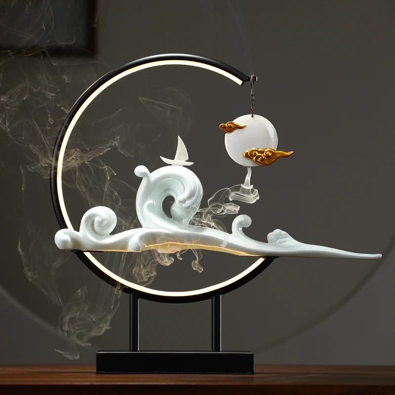 

Lotus Smoke Waterfall Incense Burners Reflux Aromatherapy Backflow Incense Holder Garden Creative Incensario Decoration Home L