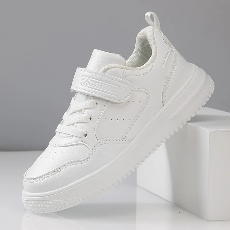 Boys Shoes Sneakers Leather Children Comfortable Flat Shoes Black White Shoes for Kids Girls School Walking Footwear Non Slip Best Sellers In Shoes