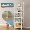 Multifunctional 6 Tier Bookcase Storage Shelf Narrow Organizer Living Room Bedroom Office Kitchen Plant Display 6