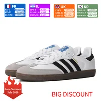 adidas Originals SAMBA OG Tige souple pour un toucher confortable Chaussures de skate basses Style unisexe Noir, blanc, gris B75806 1